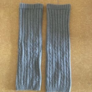 Gray Cable Knit Leg Warmers